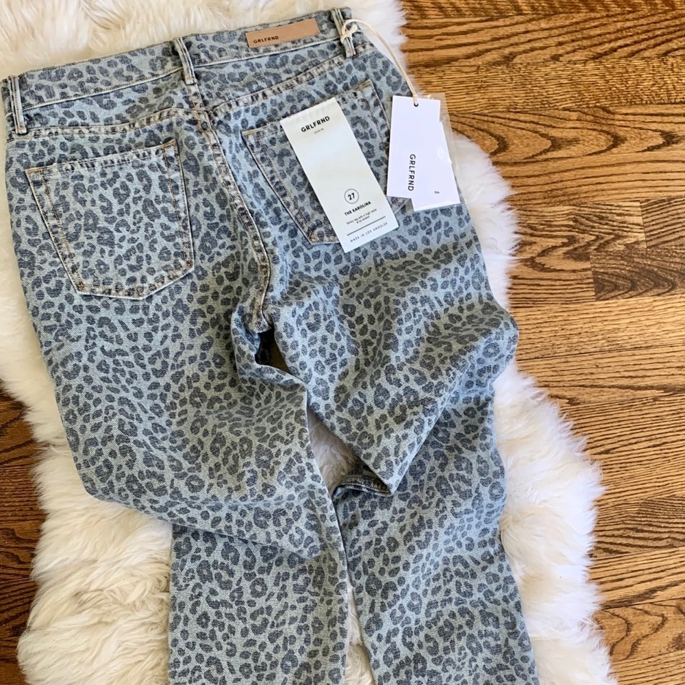 GRLFRND Gray Karolina Wildcat Cheetah Print High Rise Waist Skinny Jeans, 27 NWT - Picture 12 of 14